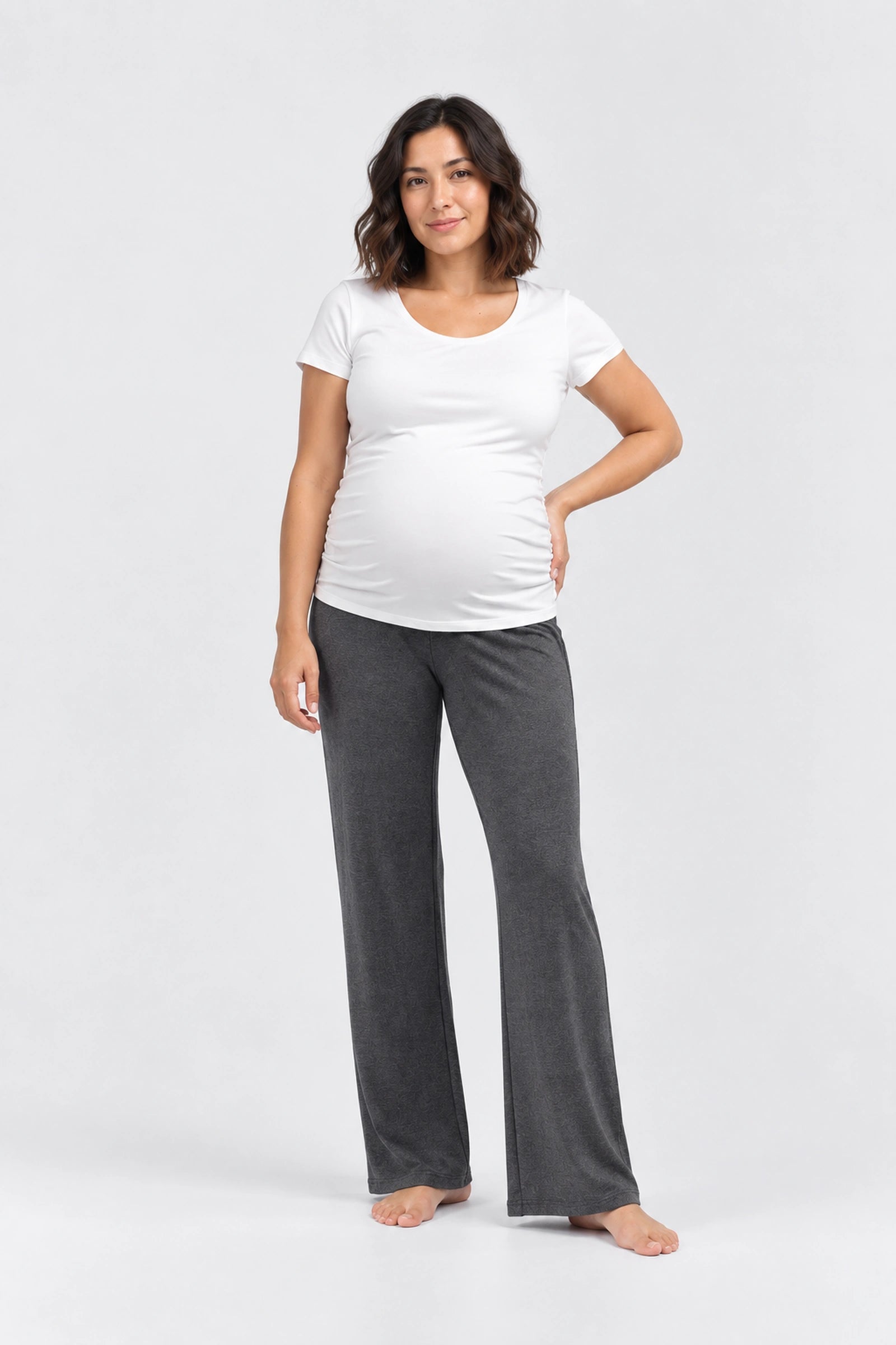 Ripe Super Soft Lounge Pant, Charcoal Marle, front view