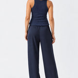 Ripe Tamara Satin Pull-On Pant, Midnight, back view