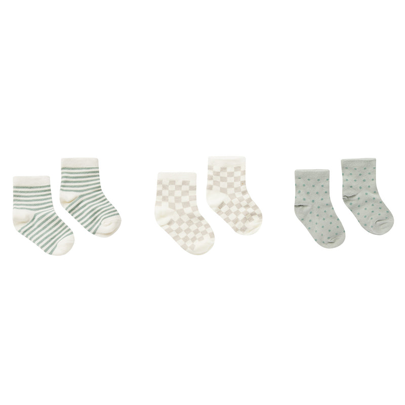 Printed Sock Set-Summer Stripe/Dove Check/Polka Dot