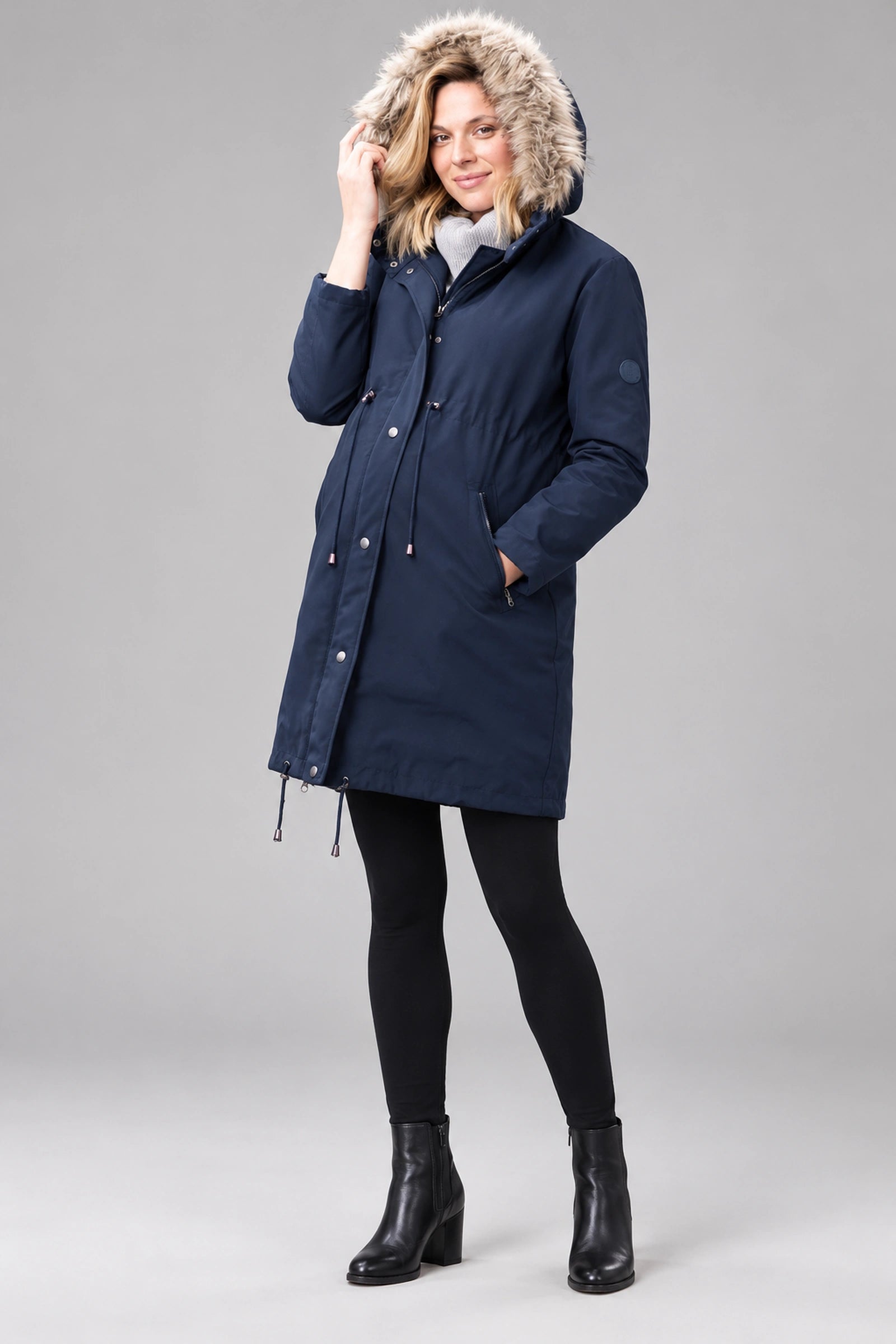 3 in 1 Winter Maternity Parka — front view