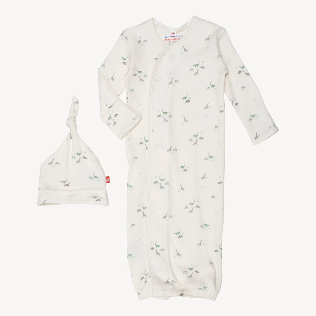 Organic Cotton Magnetic Cozy Sleeper Gown + Hat Set