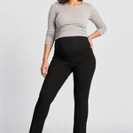 Village Maternity London Four-Way Stretch Maternity Pant, Black, front view