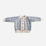 Windowpane Cardigan - Baby Blue