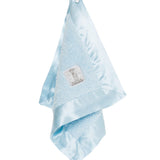 chenille small baby blanky in light blue 