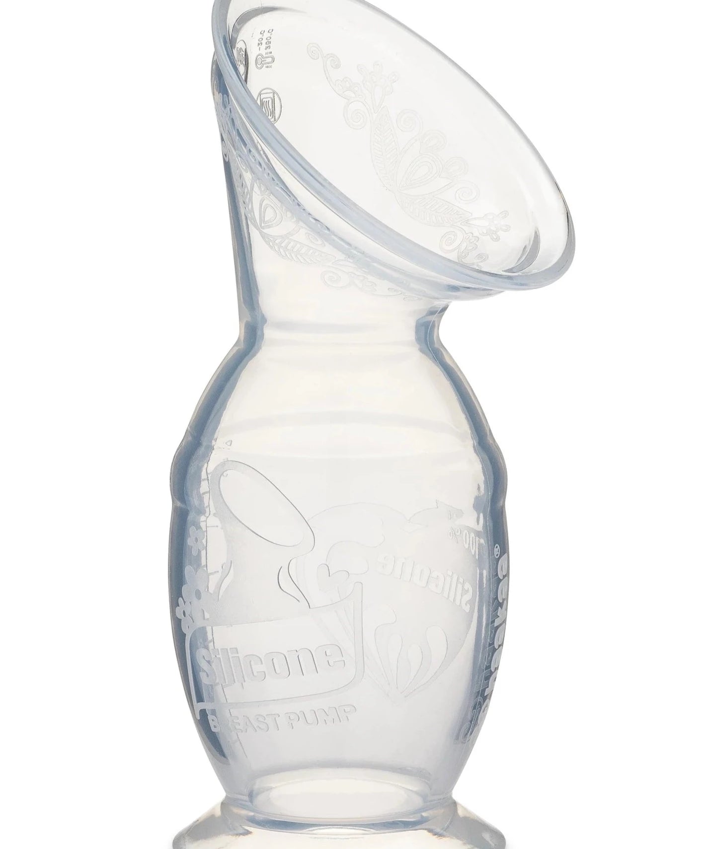 Haakaa silcone hand held breast pump for letdowns and pumping. Single piece of silicon with suction base. 