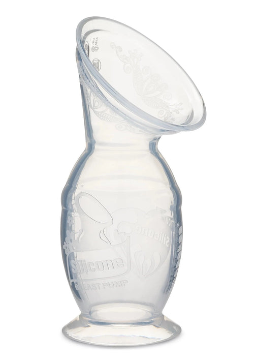 Haakaa silcone hand held breast pump for letdowns and pumping. Single piece of silicon with suction base. 