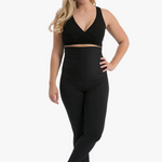 Louisa maternity and postpartum support leging in black with high waist and gentle compression in black