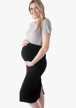 Ribbed Bamboo Maternity Midi Skirt