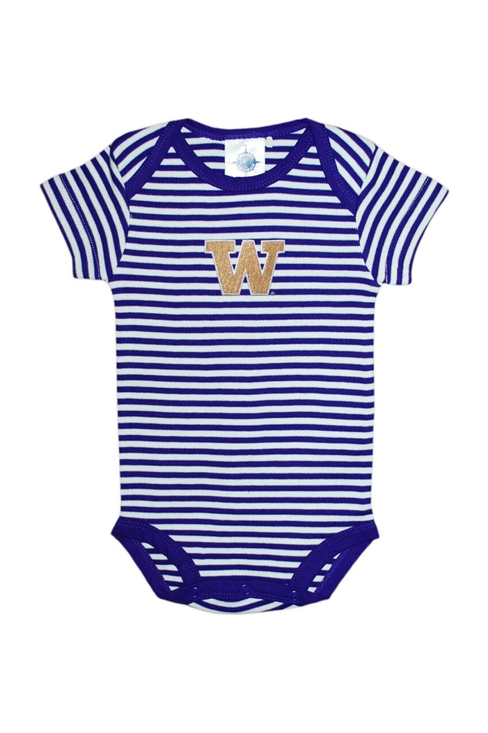 University of Washington Short Sleeve Stripe Bodysuit + Maternity + Baby