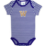University of Washington Short Sleeve Stripe Bodysuit + Maternity + Baby