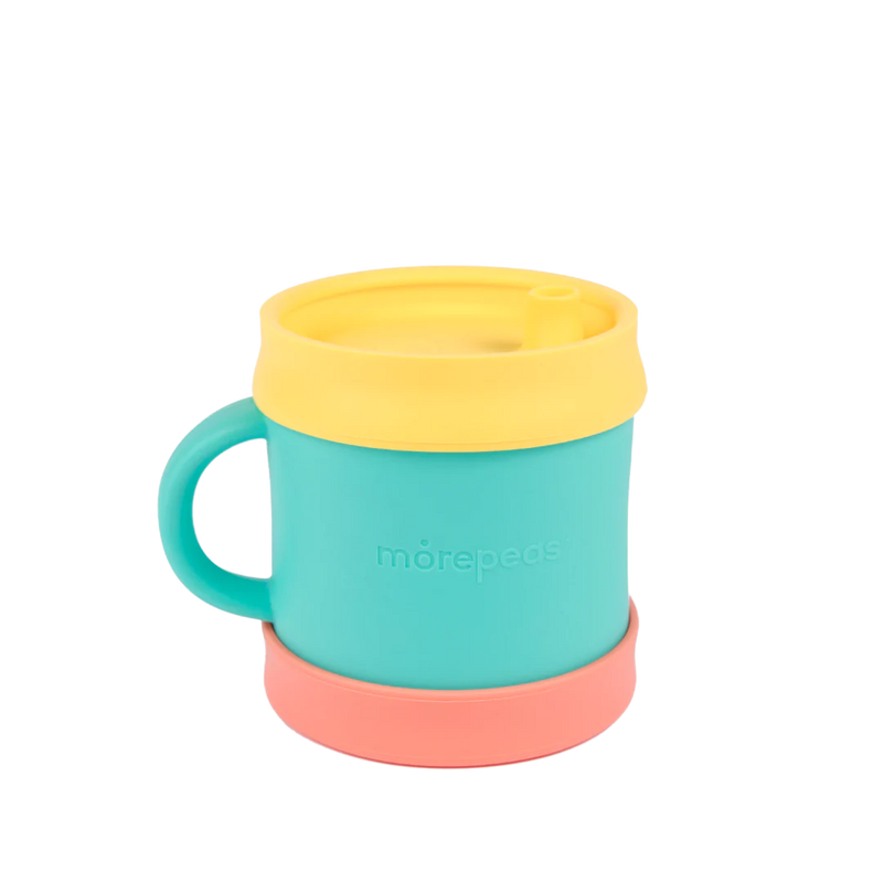 Silicone Kids Cup and Sippy Cup Top - Teal Meal