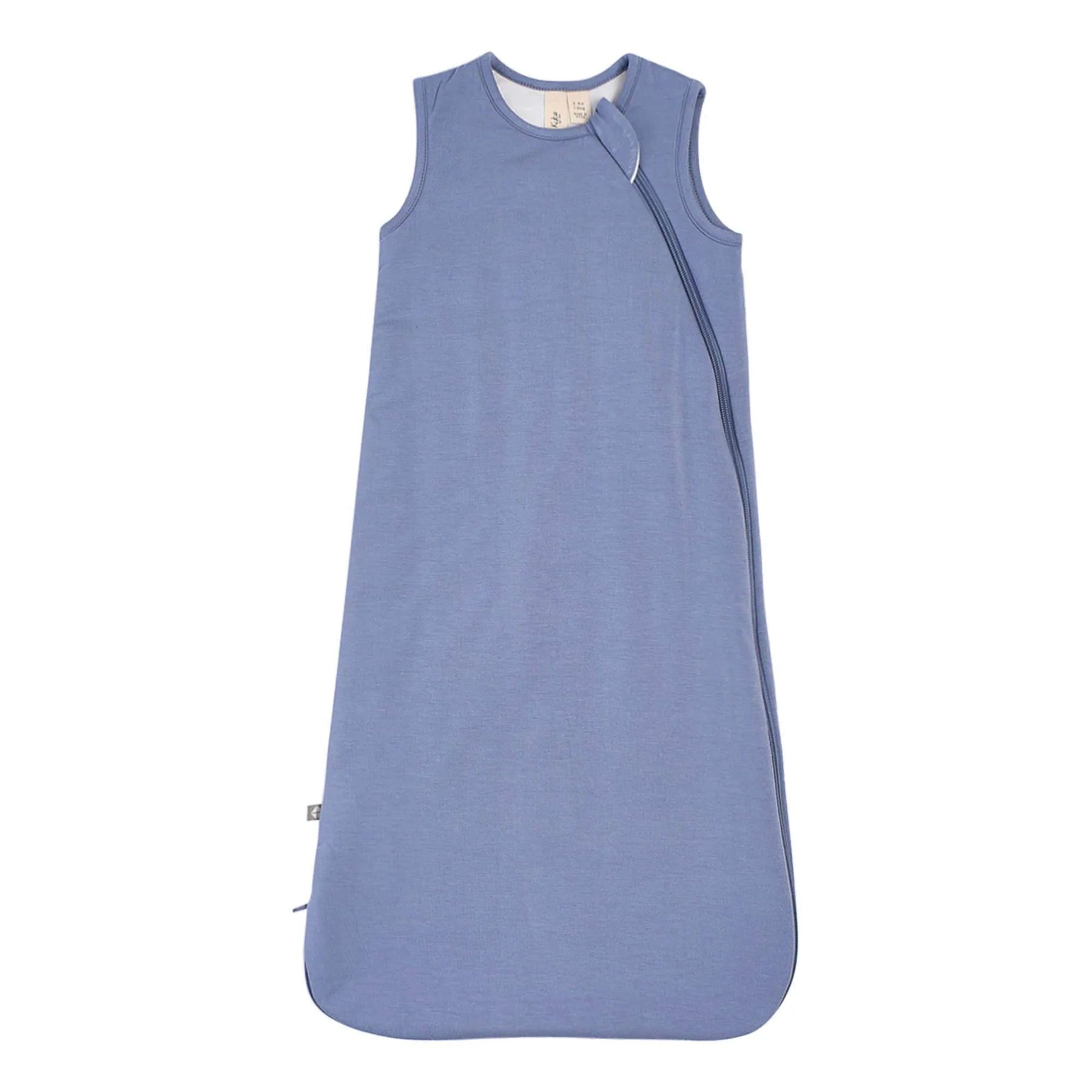 Kyte sleepsack in slate blue for baby sleep in 1.0 TOG weight with zipper opening in bamboo fabric