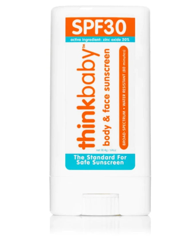 Think Baby sunscreen stick for body and face -- baby safe formula 